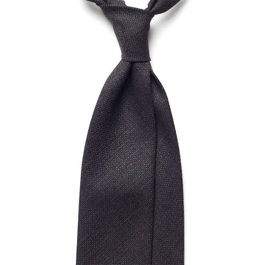 SOLID WOOL TIE - CHARCOAL GREY