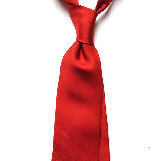 SOLID SILK TIE - RED