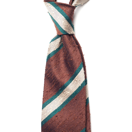 REPP STRIPE SHANTUNG SILK TIE