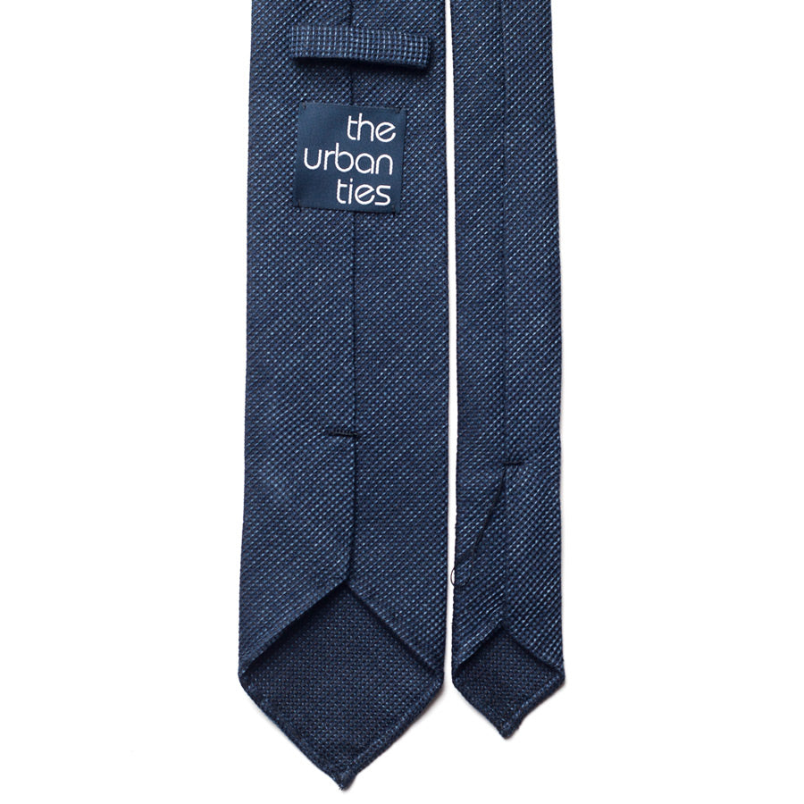 PLAIN NAVY WOOL/SILK TIE