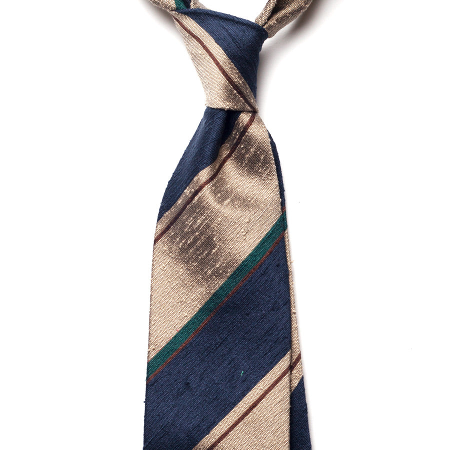 REPP STRIPE SHANTUNG SILK TIE