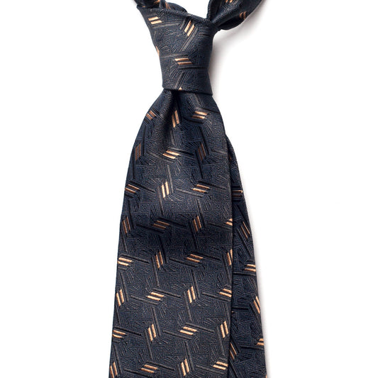 GEOMETRIC JACQUARD SILK TIE