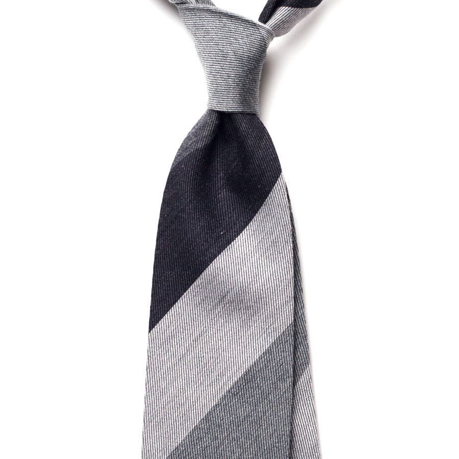 BLOCK STRIPE WOOL/SILK TIE