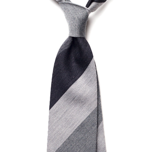 BLOCK STRIPE WOOL/SILK TIE
