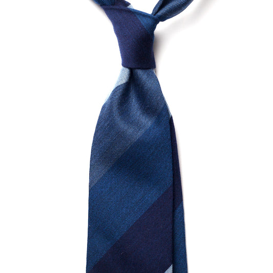 BLOCK STRIPE WOOL/SILK TIE