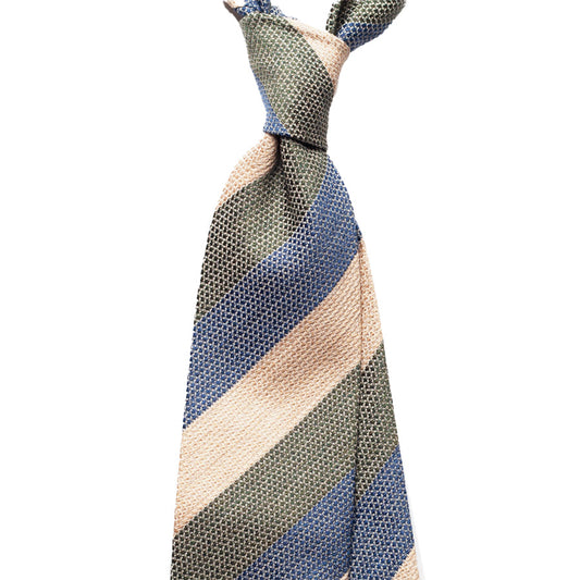 BLOCK STRIPE SILK/COTTON TIE