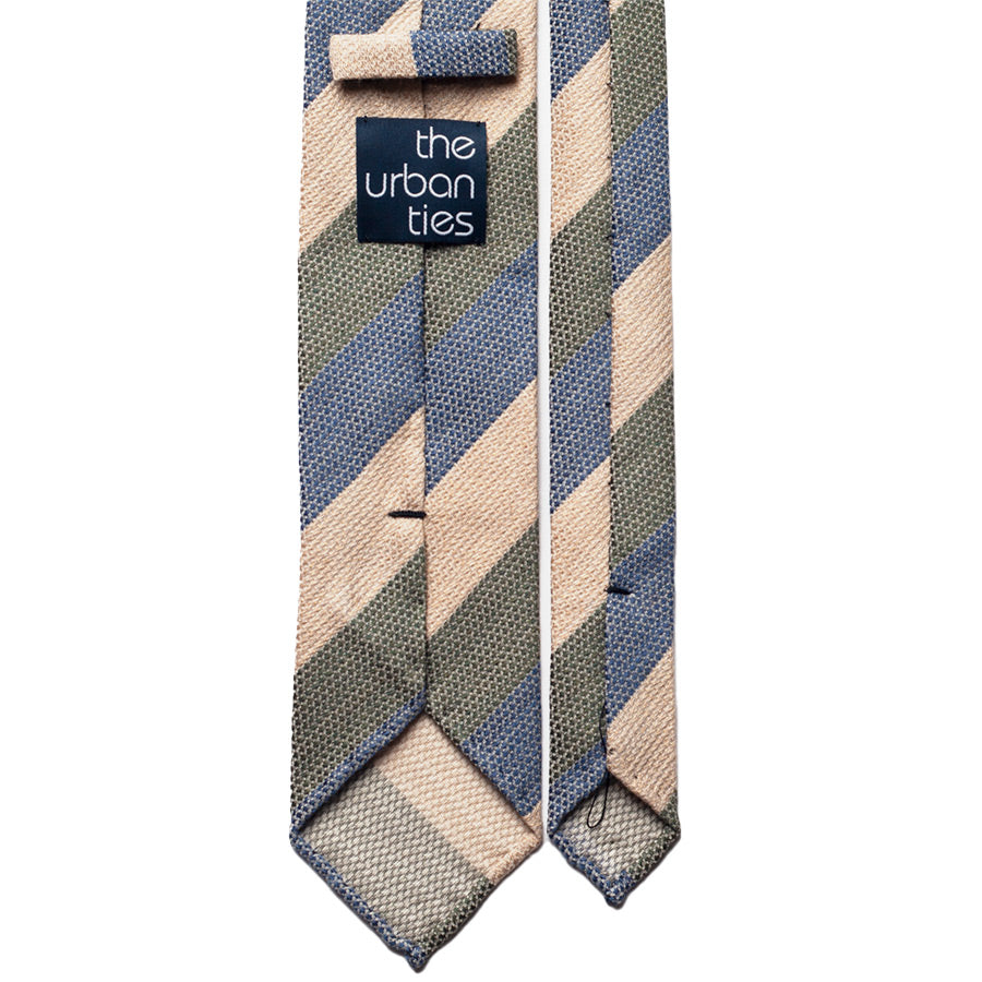 BLOCK STRIPE SILK/COTTON TIE