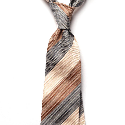 BLOCK STRIPE SILK/COTTON TIE