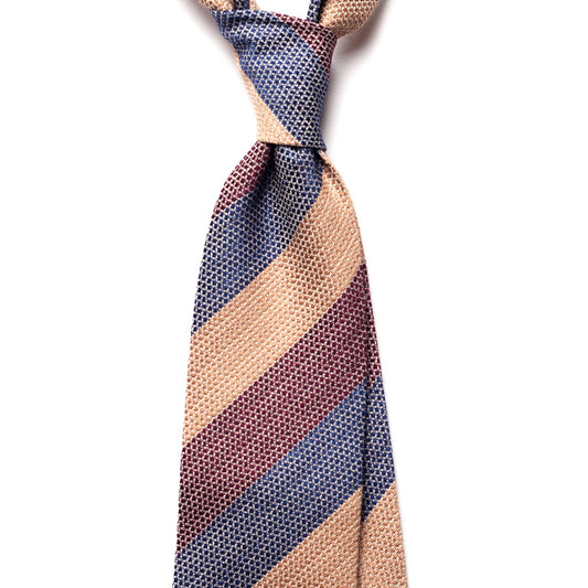 BLOCK STRIPE SILK/COTTON TIE