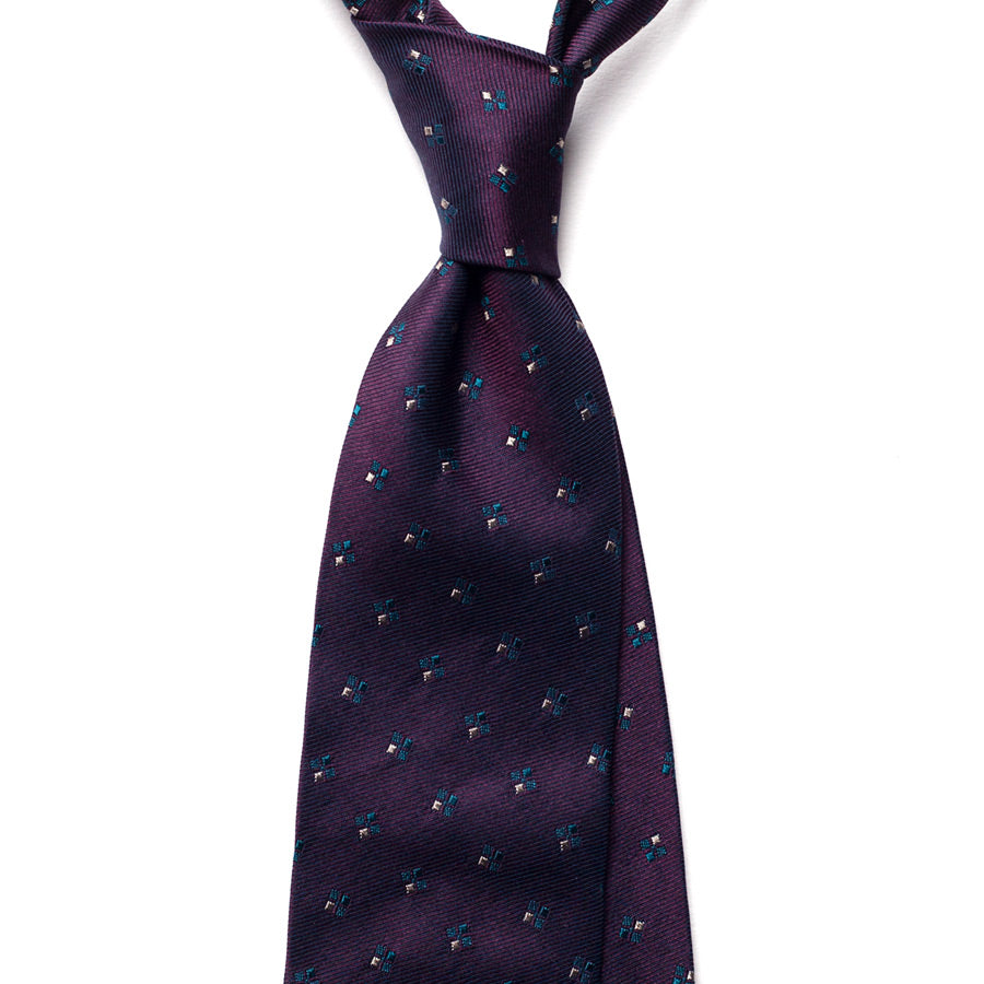 GEOMETRIC JACQUARD SILK TIE