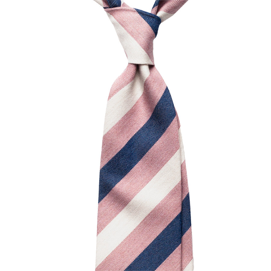 BLOCK STRIPE WOOL/SILK TIE