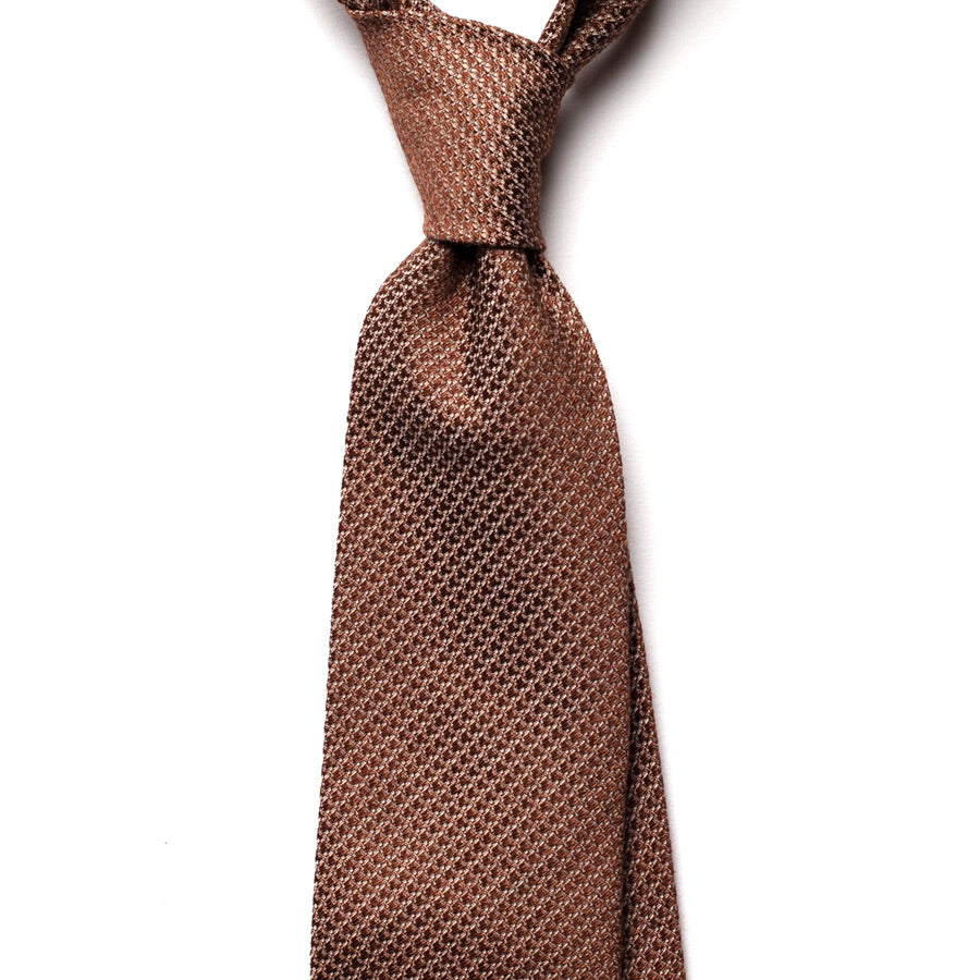 BROWN SILK/COTTON TIE