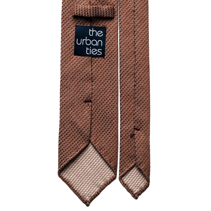 BROWN SILK/COTTON TIE