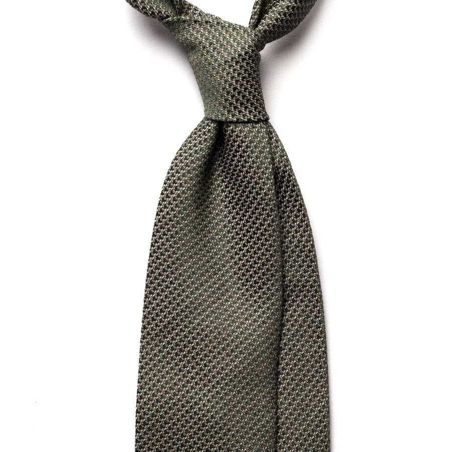 GREEN SILK/COTTON TIE