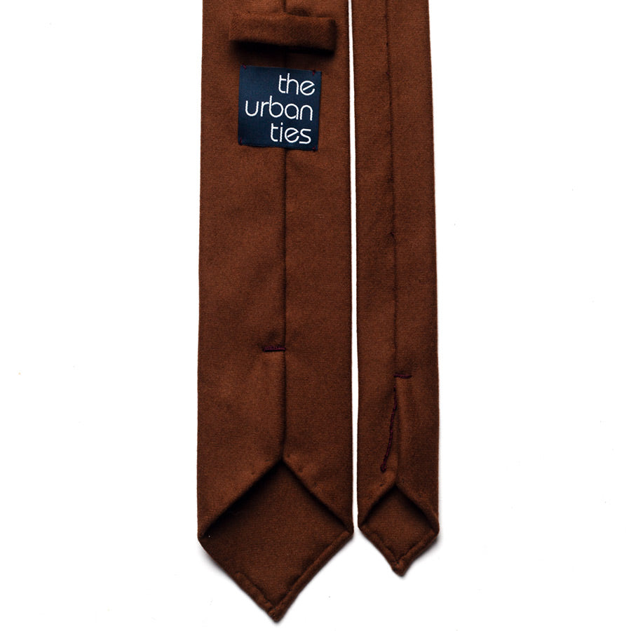 SOLID WOOL TIE - BROWN