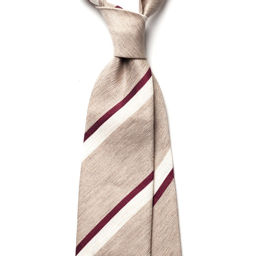REPP STRIPE SILK/LINEN TIE