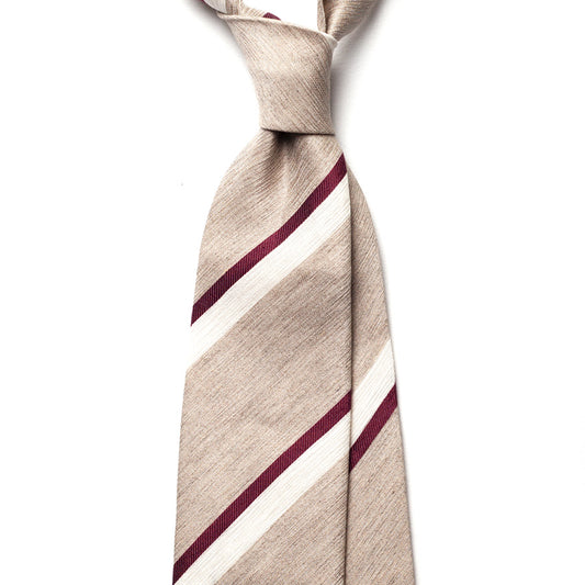 REPP STRIPE SILK/LINEN TIE