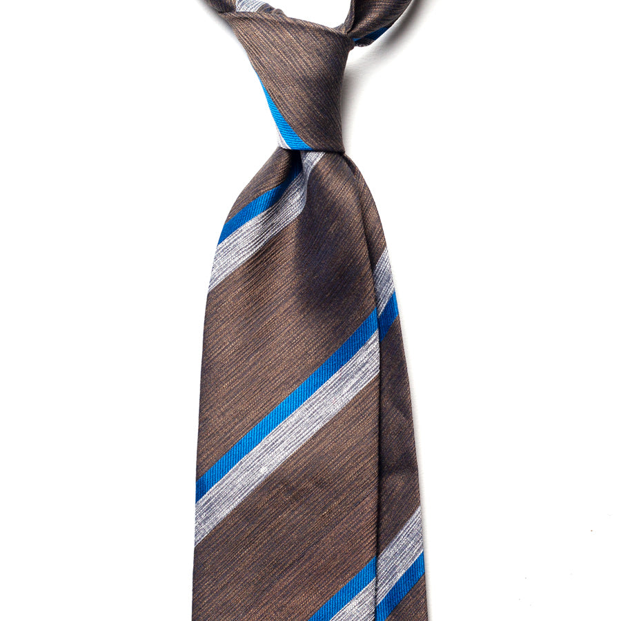 REPP STRIPE SILK/LINEN TIE