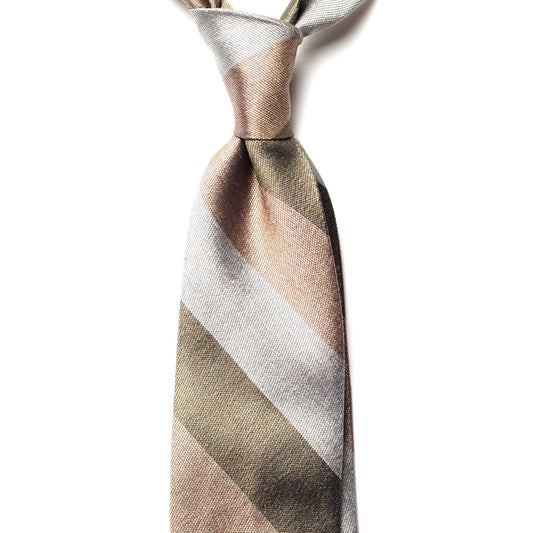 BLOCK STRIPE SILK TIE