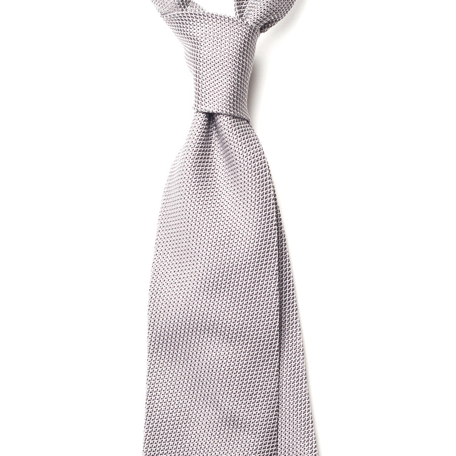GRENADINE SILK TIE - GREY