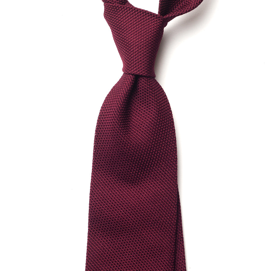 GRENADINE SILK TIE - BURGUNDY