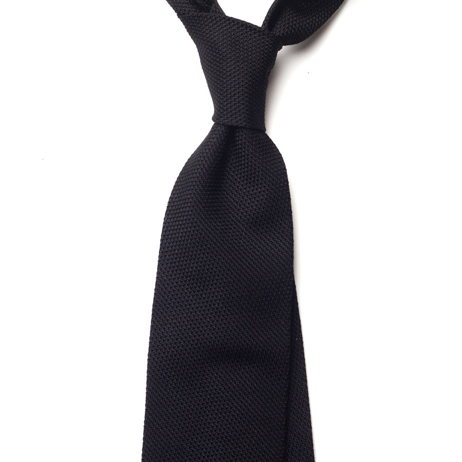 GRENADINE SILK TIE - BLACK