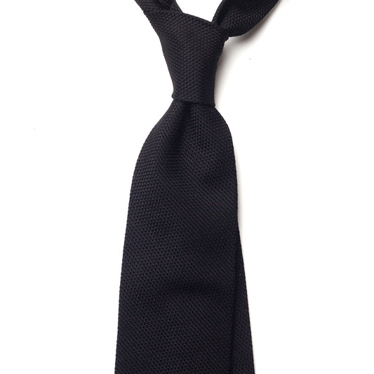 GRENADINE SILK TIE - BLACK