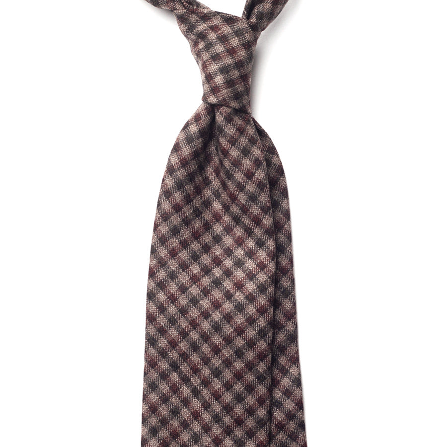 GUN CHECK CASHMERE TIE