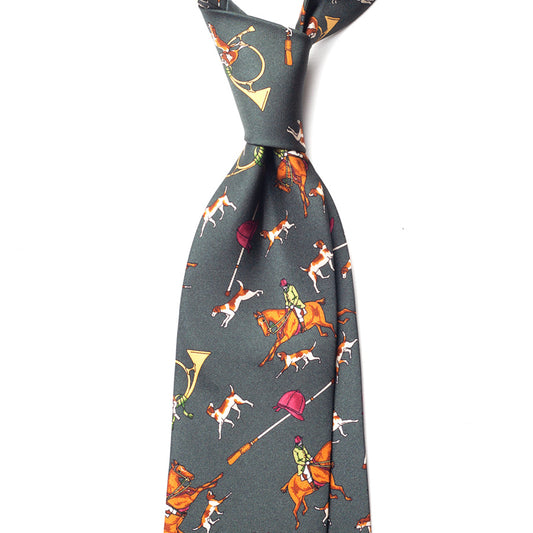 HUNTING PRINT SILK TIE