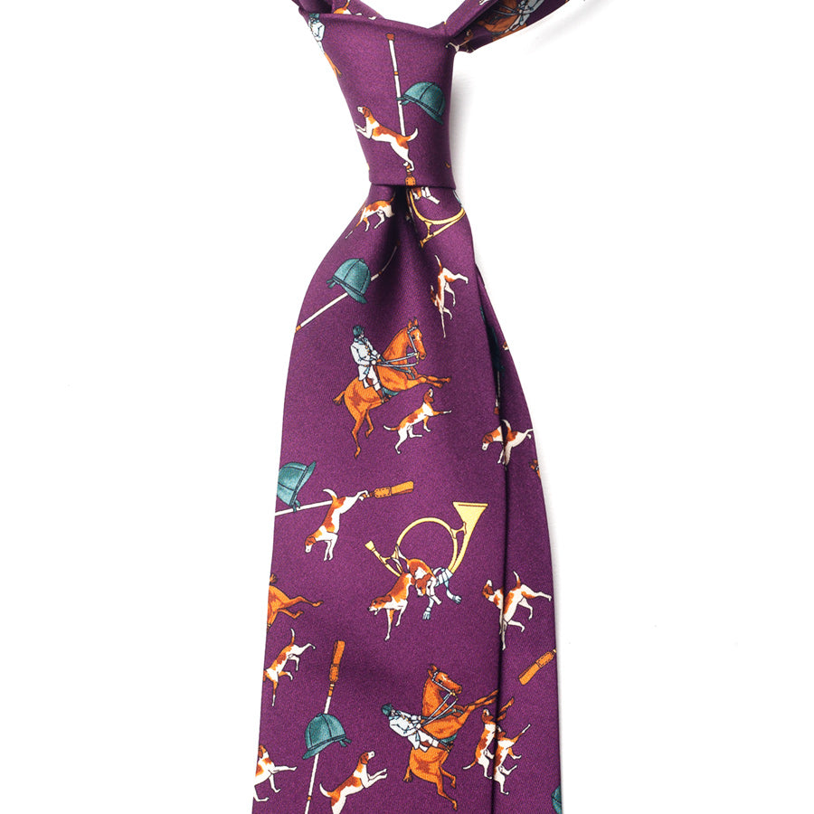 HUNTING PRINT SILK TIE