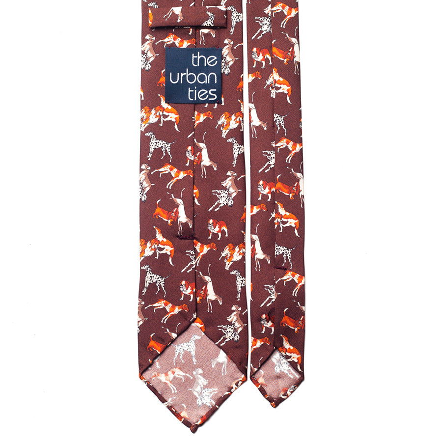 HUNTING DOG PRINT SILK TIE