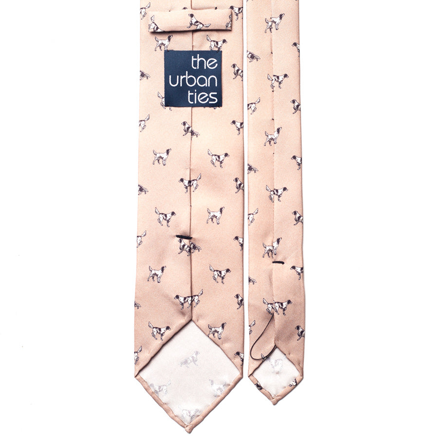 HUNTING DOG PRINT SILK TIE