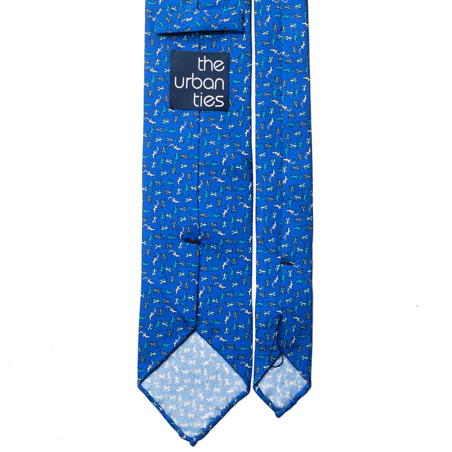 GECKO MICROPATTERN PRINT SILK TIE