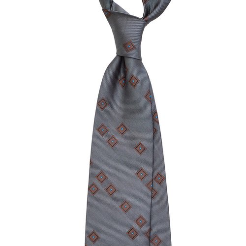 GEOMETRIC JACQUARD SILK TIE